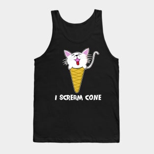 I Scream Cone Funny Cat In Ice Cream Cone Tank Top